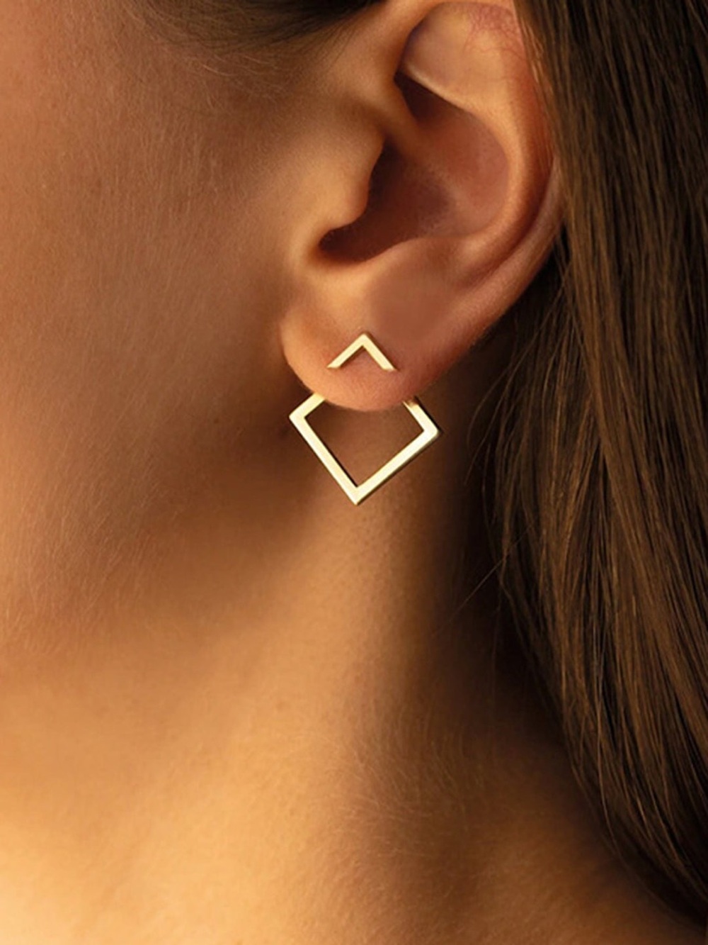 Commense Square Geometric Stud Earrings